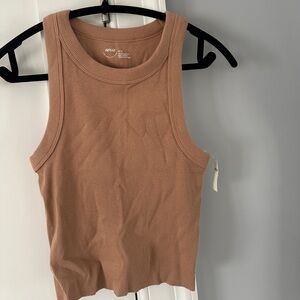 Aerie Real Good Ribbed Tank Top – Brown, Size M (NWT)